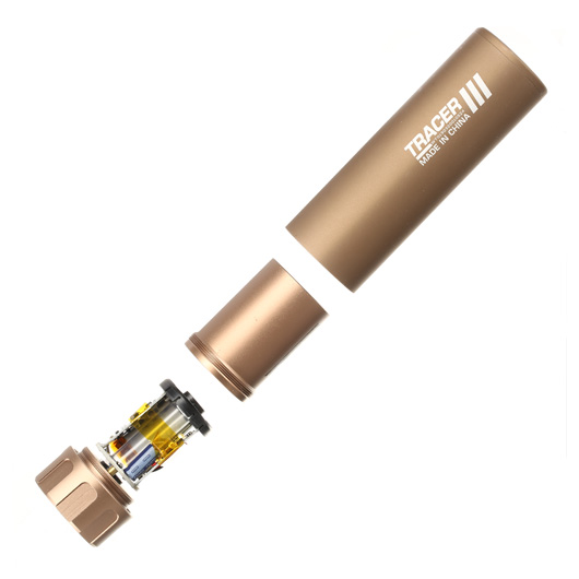 Nuprol Tracer Unit 132mm Silencer Aluminium Tracer Unit inkl. integriertem Akku 14mm- Tan Bild 6