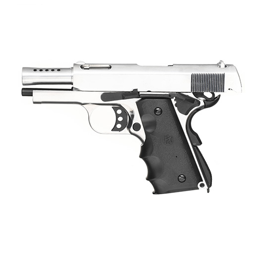 KLI M1911 V10 Ultra Compact Vollmetall GBB 6mm BB Platinum Chrome-Finish Bild 2