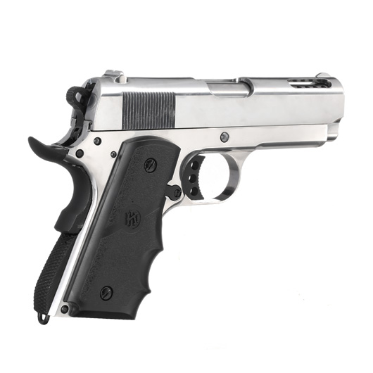 KLI M1911 V10 Ultra Compact Vollmetall GBB 6mm BB Platinum Chrome-Finish Bild 4