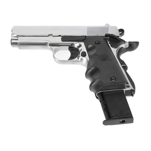 KLI M1911 V10 Ultra Compact Vollmetall GBB 6mm BB Platinum Chrome-Finish Bild 5