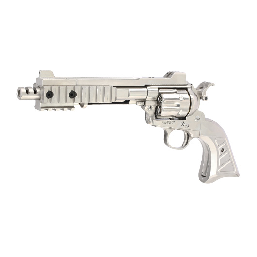 King Arms SAA .45 Devil Killer Custom 6 Zoll Revolver Gas 6mm BB Silber-Chrome Version