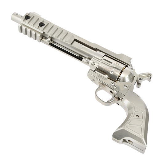 King Arms SAA .45 Devil Killer Custom 6 Zoll Revolver Gas 6mm BB Silber-Chrome Version Bild 4