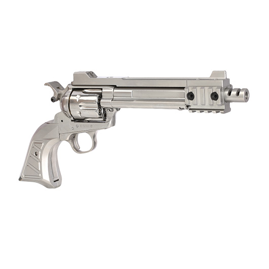 Versandrcklufer King Arms SAA .45 Devil Killer Custom 6 Zoll Revolver Gas 6mm BB Silber-Chrome Version Bild 6