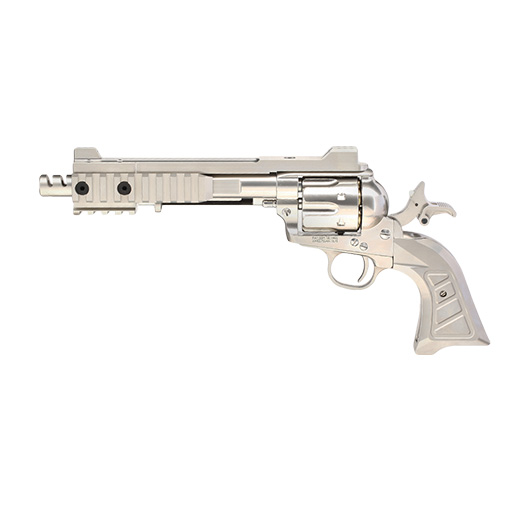 Versandrcklufer King Arms SAA .45 Devil Killer Custom 6 Zoll Revolver Gas 6mm BB Silber-Chrome Version Bild 8