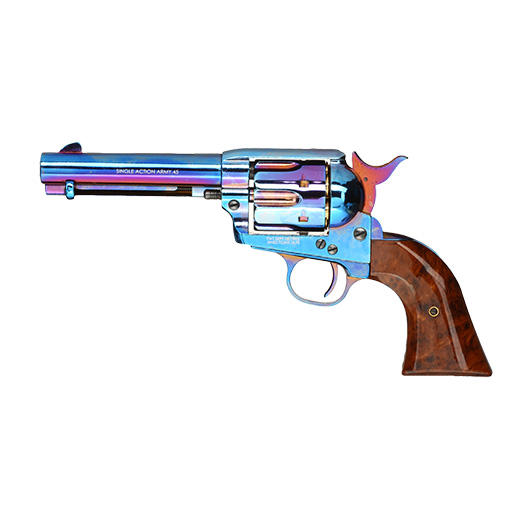 King Arms SAA .45 Peacemaker 4 Zoll Revolver Gas 6mm BB stahlblau Bild 1