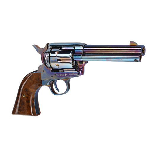 King Arms SAA .45 Peacemaker 4 Zoll Revolver Gas 6mm BB stahlblau Bild 6