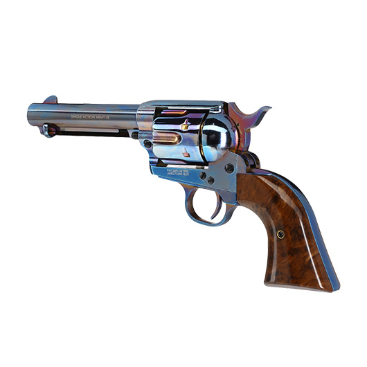 King Arms SAA .45 Peacemaker 4 Zoll Revolver Gas 6mm BB stahlblau Bild 7
