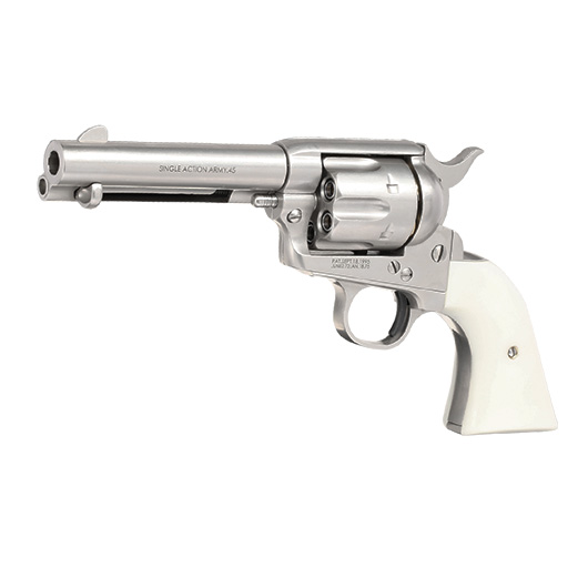 King Arms SAA .45 Peacemaker 4 Zoll Revolver Gas 6mm BB matt silber