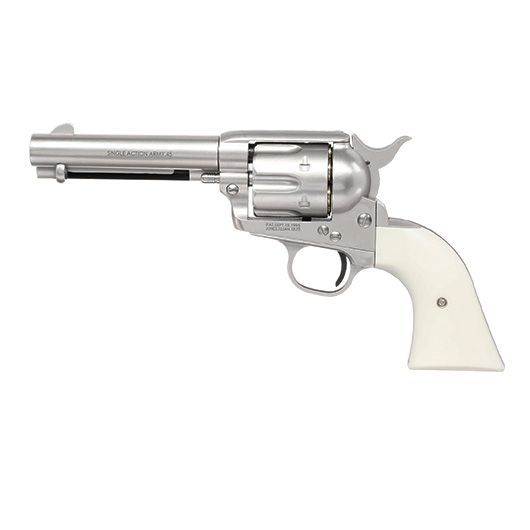 King Arms SAA .45 Peacemaker 4 Zoll Revolver Gas 6mm BB matt silber Bild 1