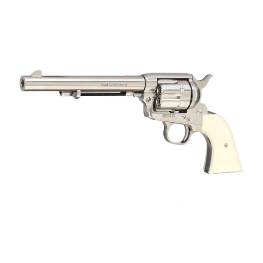 King Arms SAA .45 Peacemaker 6 Zoll Revolver Gas 6mm BB silber-chrome Finish