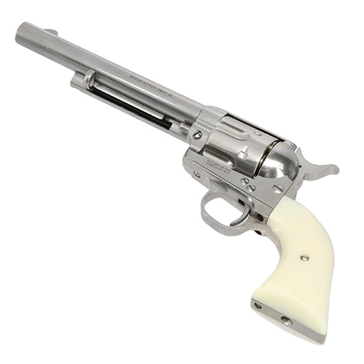 King Arms SAA .45 Peacemaker 6 Zoll Revolver Gas 6mm BB silber-chrome Finish Bild 4