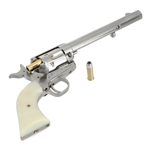 King Arms SAA .45 Peacemaker 6 Zoll Revolver Gas 6mm BB silber-chrome Finish Bild 5