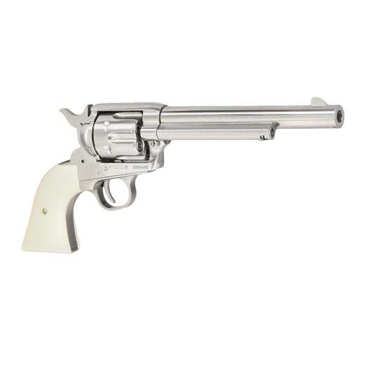 King Arms SAA .45 Peacemaker 6 Zoll Revolver Gas 6mm BB silber-chrome Finish Bild 6