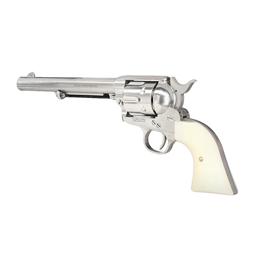 King Arms SAA .45 Peacemaker 6 Zoll Revolver Gas 6mm BB silber-chrome Finish Bild 7