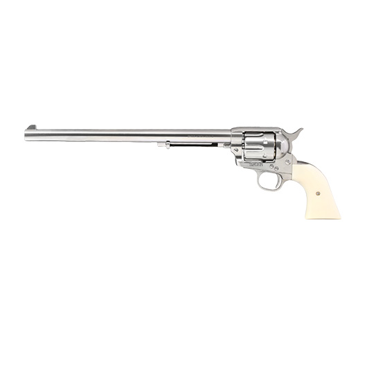 King Arms SAA .45 Peacemaker 11 Zoll Revolver Gas 6mm BB silber-chrome Finish Bild 1