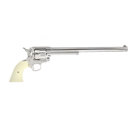 King Arms SAA .45 Peacemaker 11 Zoll Revolver Gas 6mm BB silber-chrome Finish Bild 2