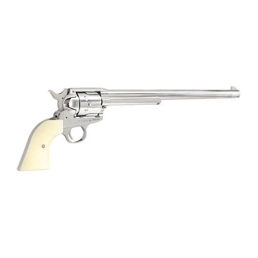 King Arms SAA .45 Peacemaker 11 Zoll Revolver Gas 6mm BB silber-chrome Finish Bild 3