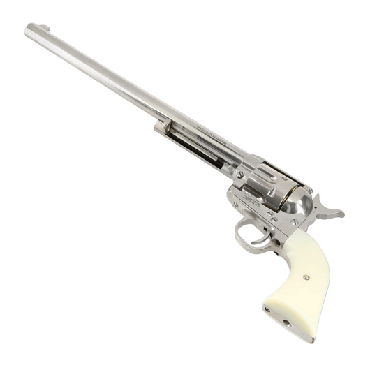 King Arms SAA .45 Peacemaker 11 Zoll Revolver Gas 6mm BB silber-chrome Finish Bild 4