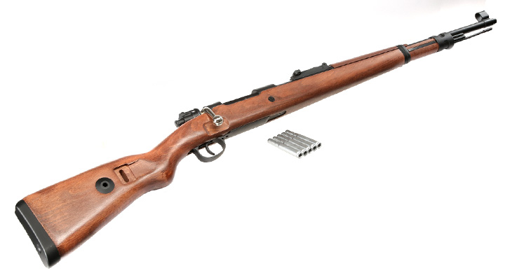 Double Bell Airsoft Karabiner 98K Bolt-Action Springer Gewehr mit Hlsenauswurf 6mm BB Echtholz-Version Bild 5