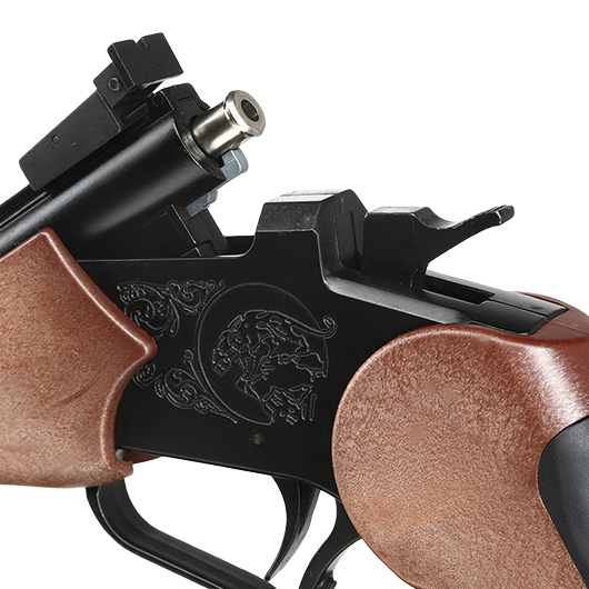 Haw San Contender G2 Pistole Vollmetall CO2 6mm BB schwarz / Holzoptik - Short-Version Bild 4