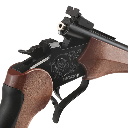 Haw San Contender G2 Pistole Vollmetall CO2 6mm BB schwarz / Holzoptik - Long-Version Bild 4
