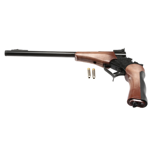 Haw San Contender G2 Pistole Vollmetall CO2 6mm BB schwarz / Holzoptik - Long-Version Bild 5