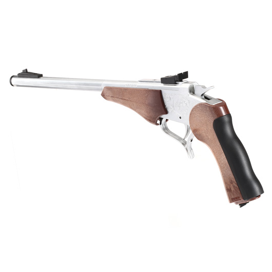 Haw San Contender G2 Pistole Vollmetall CO2 6mm BB silber / Holzoptik - Long-Version Bild 9