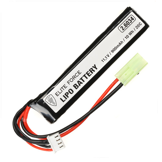 Elite Force LiPo Akku 11,1V 900mAh 20C Stock-Tube Type m. Mini-Tam Anschluss Bild 1