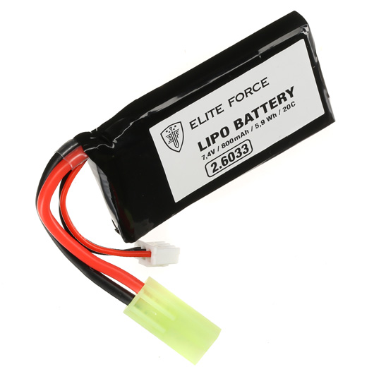 Elite Force LiPo Akku 7,4V 800mAh 20C AN/PEQ-15 Type m. Mini-Tam Anschluss