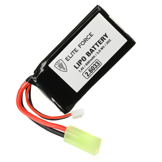 Elite Force LiPo Akku 7,4V 800mAh 20C AN/PEQ-15 Type m. Mini-Tam Anschluss Bild 1