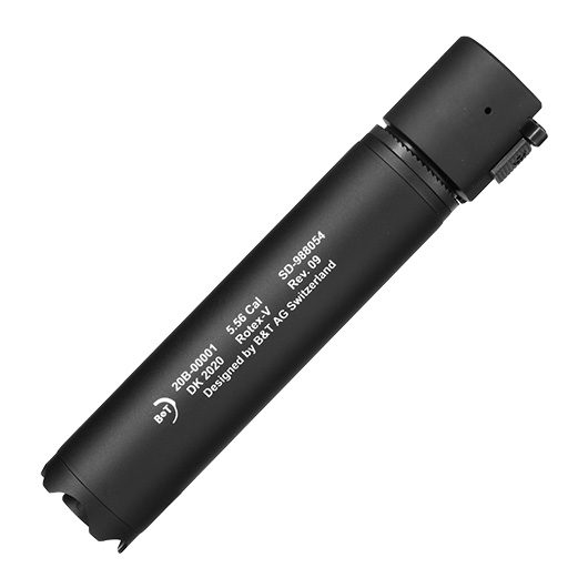 ASG B&T Rotex-V 197mm Aluminium Silencer mit Stahl Flash-Hider 14mm- schwarz Bild 1