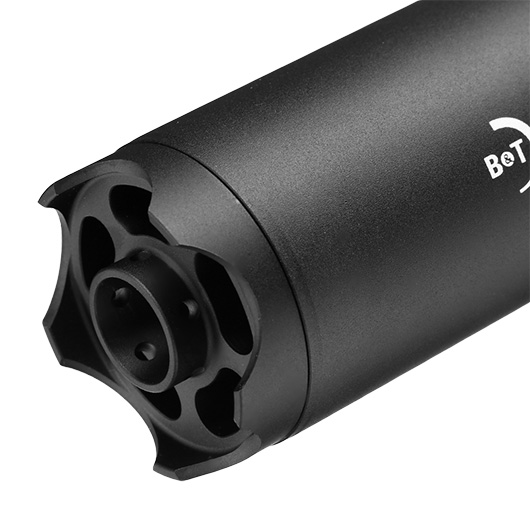 ASG B&T Rotex-V 197mm Aluminium Silencer mit Stahl Flash-Hider 14mm- schwarz Bild 4