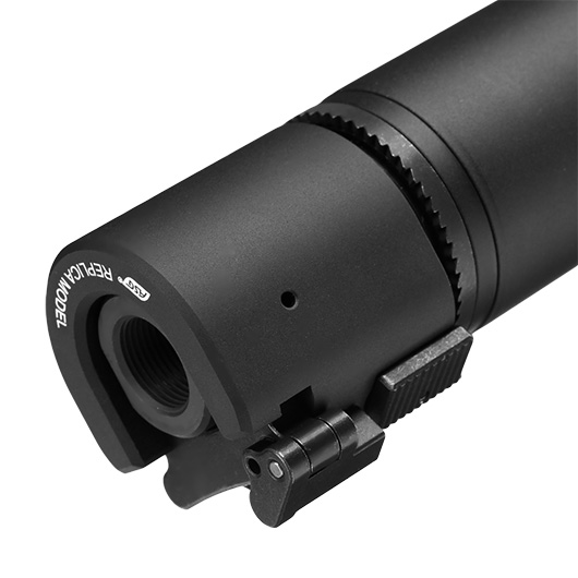 ASG B&T Rotex-V 197mm Aluminium Silencer mit Stahl Flash-Hider 14mm- schwarz Bild 5