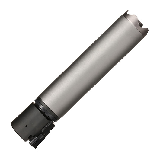 ASG B&T Rotex-V 197mm Aluminium Silencer mit Stahl Flash-Hider 14mm- grau Bild 2