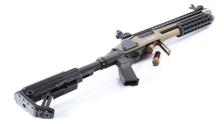 Jag Arms Scattergun SPX2 Vollmetall Pump Action Gas Shotgun 6mm BB tan Bild 5