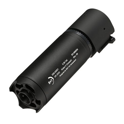 ASG B&T Rotex-V Compact Aluminium Silencer mit Stahl Flash-Hider 14mm- schwarz