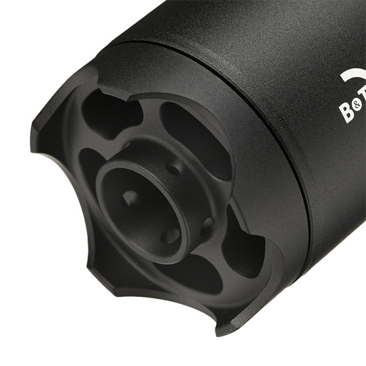 ASG B&T Rotex-V Compact Aluminium Silencer mit Stahl Flash-Hider 14mm- schwarz Bild 4