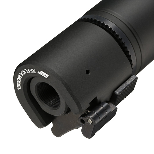 ASG B&T Rotex-V Compact Aluminium Silencer mit Stahl Flash-Hider 14mm- schwarz Bild 5