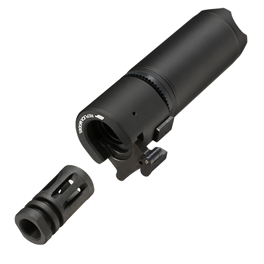 ASG B&T Rotex-V Compact Aluminium Silencer mit Stahl Flash-Hider 14mm- schwarz Bild 6