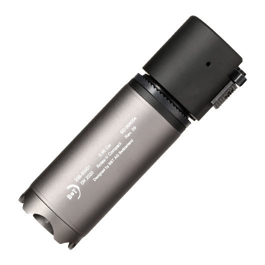 ASG B&T Rotex-V Compact Aluminium Silencer mit Stahl Flash-Hider 14mm- grau Bild 1