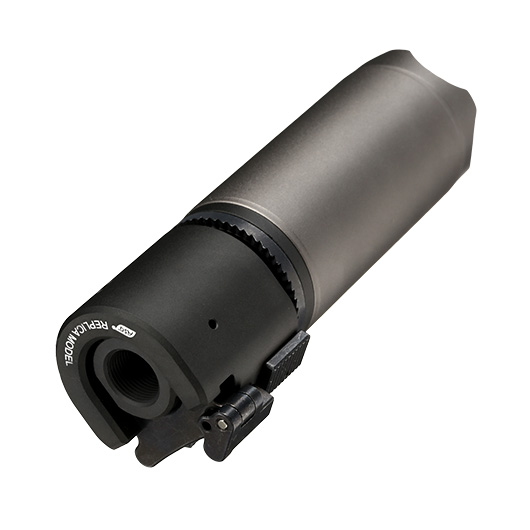 ASG B&T Rotex-V Compact Aluminium Silencer mit Stahl Flash-Hider 14mm- grau Bild 3