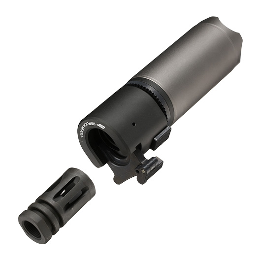 ASG B&T Rotex-V Compact Aluminium Silencer mit Stahl Flash-Hider 14mm- grau Bild 6