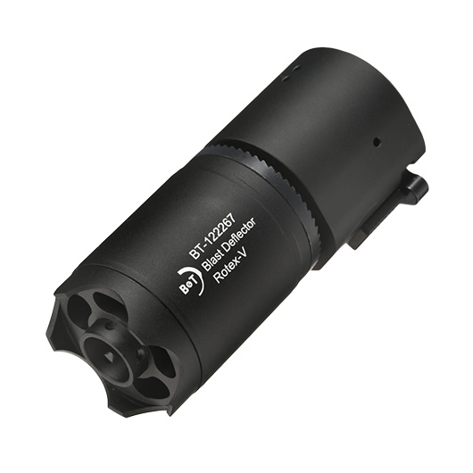 ASG B&T Rotex-V Blast Deflector Aluminium Silencer mit Stahl Flash-Hider 14mm- schwarz