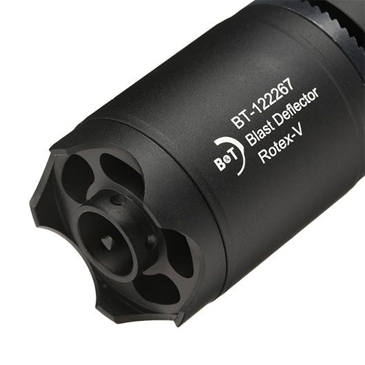 ASG B&T Rotex-V Blast Deflector Aluminium Silencer mit Stahl Flash-Hider 14mm- schwarz Bild 4