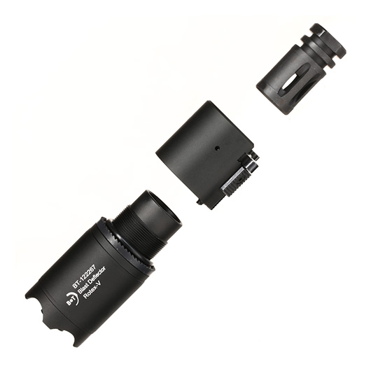 ASG B&T Rotex-V Blast Deflector Aluminium Silencer mit Stahl Flash-Hider 14mm- schwarz Bild 7