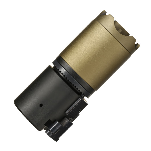 ASG B&T Rotex-V Blast Deflector Aluminium Silencer mit Stahl Flash-Hider 14mm- Mud-Earth Bild 2