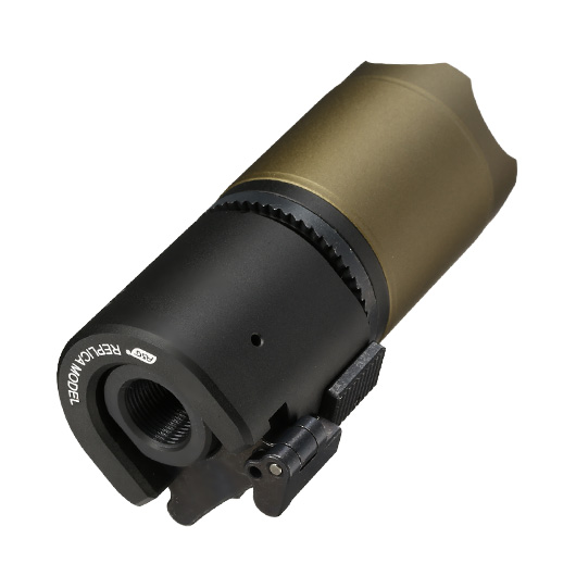 ASG B&T Rotex-V Blast Deflector Aluminium Silencer mit Stahl Flash-Hider 14mm- Mud-Earth Bild 3