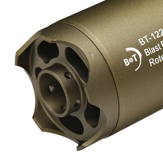 ASG B&T Rotex-V Blast Deflector Aluminium Silencer mit Stahl Flash-Hider 14mm- Mud-Earth Bild 4