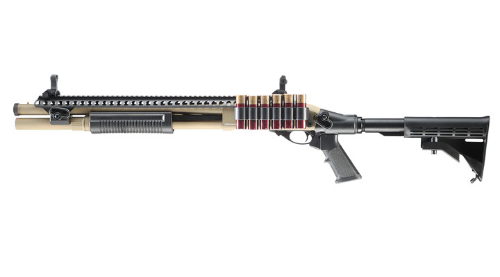 Jag Arms Scattergun SP Vollmetall Pump Action Gas Shotgun 6mm BB tan Bild 1