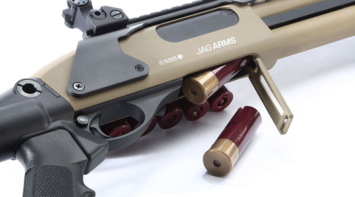 Jag Arms Scattergun SP Vollmetall Pump Action Gas Shotgun 6mm BB tan Bild 10